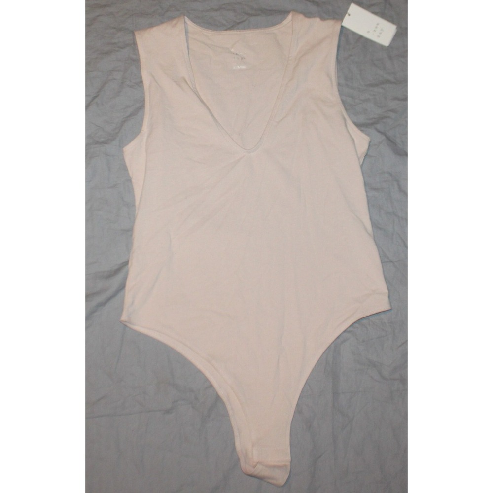 Women's V-Neck Bodysuit - A New Day size M beige NEW